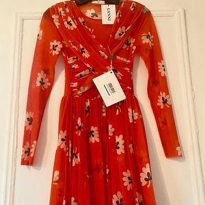 Fun Ganni Floral Apple Red Dress